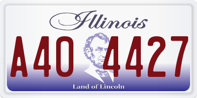 IL license plate A404427