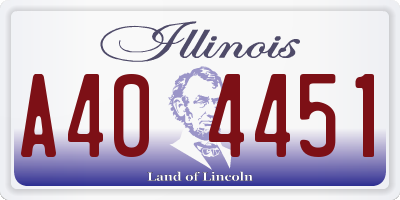 IL license plate A404451