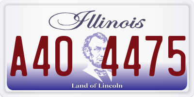 IL license plate A404475