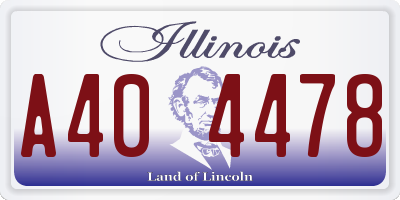 IL license plate A404478