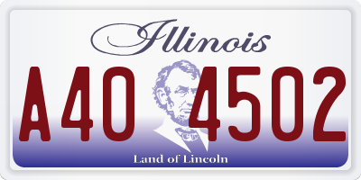 IL license plate A404502