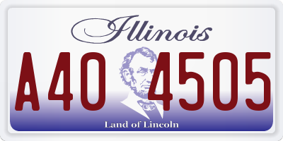 IL license plate A404505