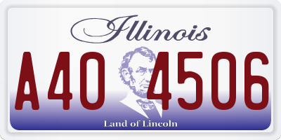 IL license plate A404506