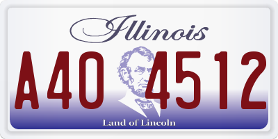 IL license plate A404512