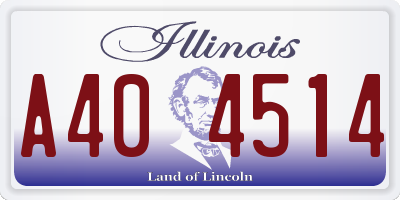 IL license plate A404514