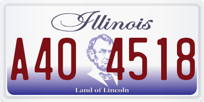 IL license plate A404518