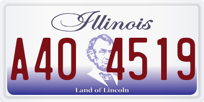 IL license plate A404519