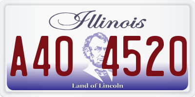 IL license plate A404520