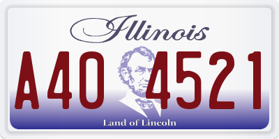 IL license plate A404521
