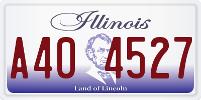 IL license plate A404527