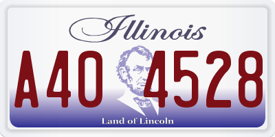 IL license plate A404528
