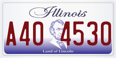 IL license plate A404530