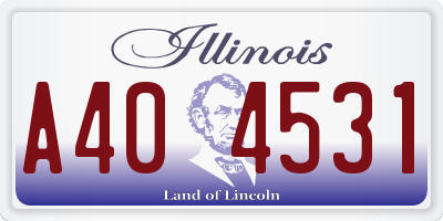 IL license plate A404531