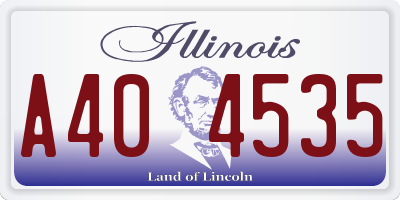 IL license plate A404535