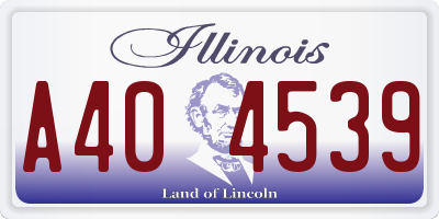 IL license plate A404539