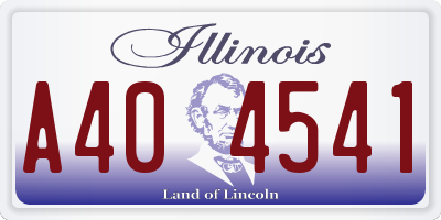 IL license plate A404541