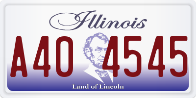 IL license plate A404545