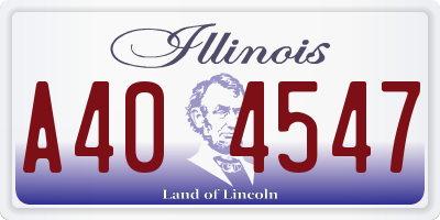 IL license plate A404547