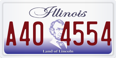 IL license plate A404554