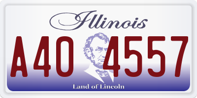 IL license plate A404557