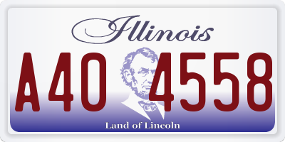 IL license plate A404558