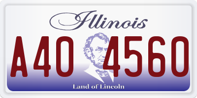 IL license plate A404560