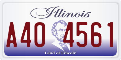 IL license plate A404561