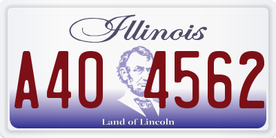 IL license plate A404562