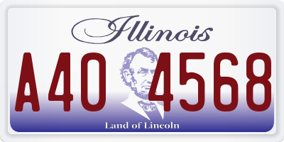 IL license plate A404568