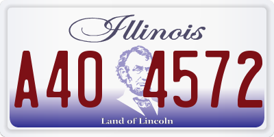 IL license plate A404572