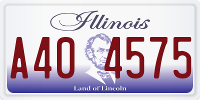 IL license plate A404575