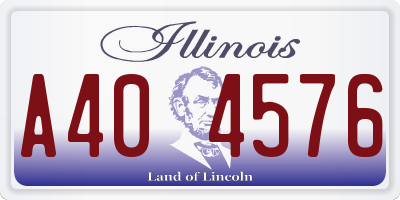 IL license plate A404576