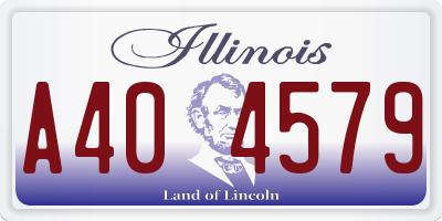 IL license plate A404579