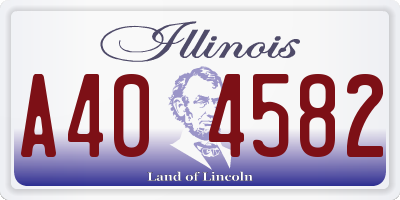 IL license plate A404582