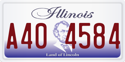 IL license plate A404584