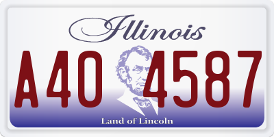 IL license plate A404587