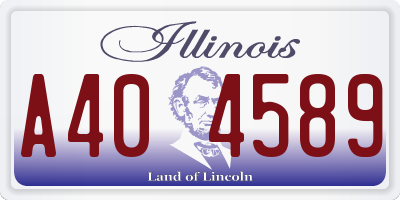 IL license plate A404589