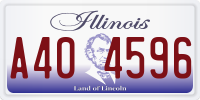 IL license plate A404596
