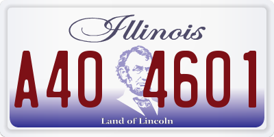 IL license plate A404601