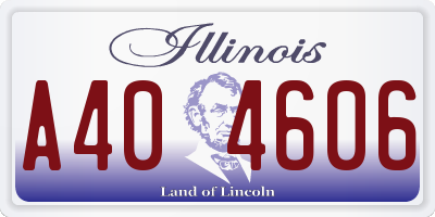IL license plate A404606