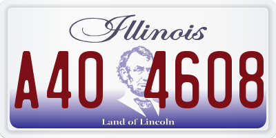 IL license plate A404608