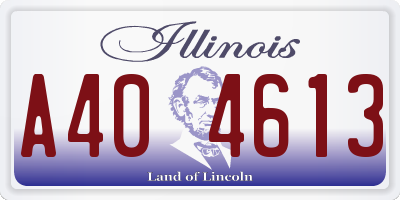 IL license plate A404613