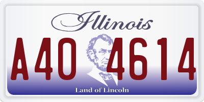 IL license plate A404614