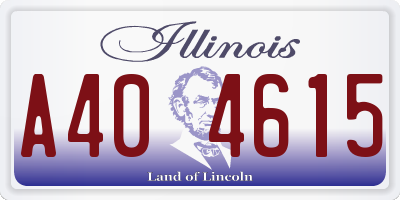 IL license plate A404615
