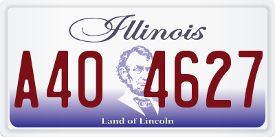 IL license plate A404627