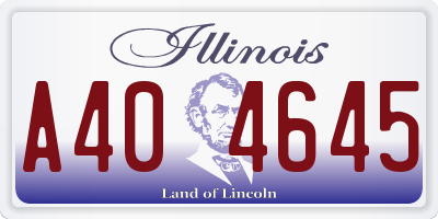 IL license plate A404645