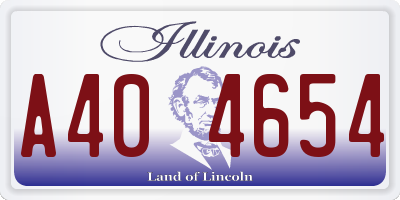 IL license plate A404654