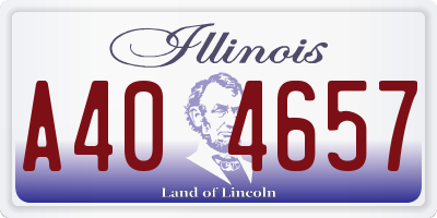 IL license plate A404657