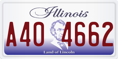 IL license plate A404662
