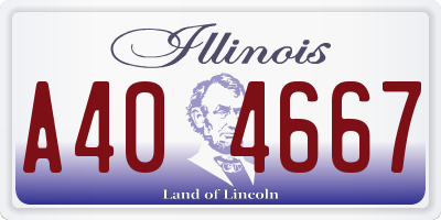 IL license plate A404667